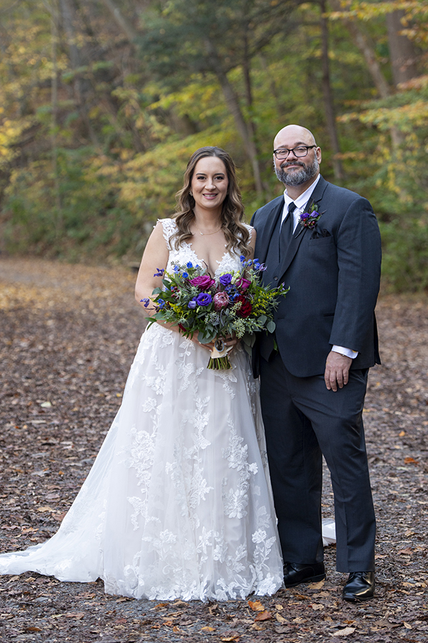 bride and groom portrait at Valley Green Inn wedding day