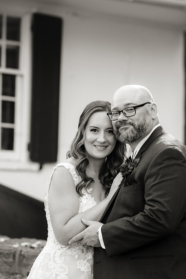 bride and groom portrait at Valley Green Inn wedding day