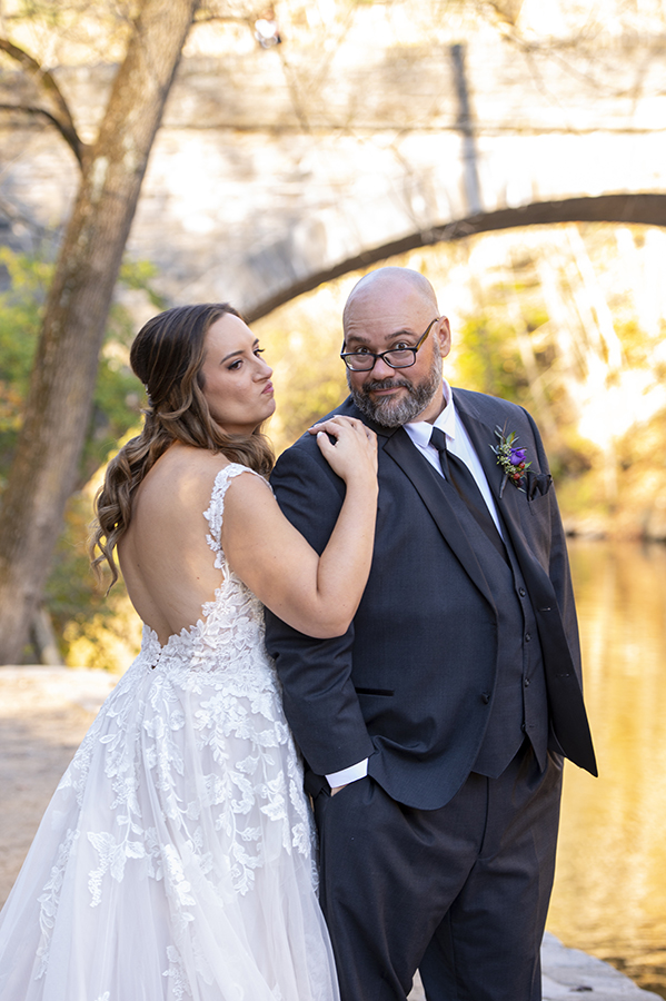 bride and groom portrait at Valley Green Inn wedding day