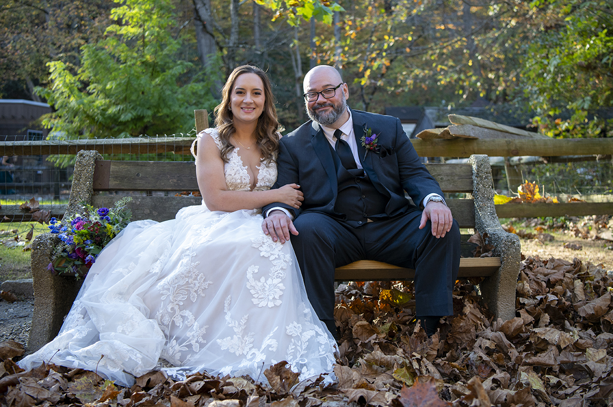 bride and groom portrait at Valley Green Inn wedding day
