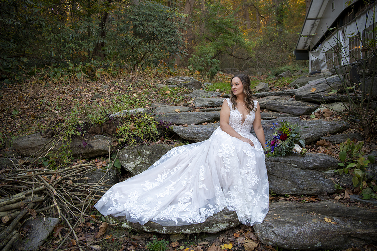 bridal portrait at Valley Green Inn wedding day