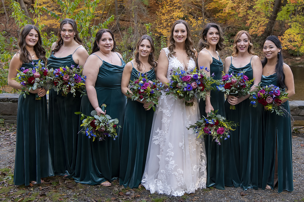 wedding party portrait at Valley Green Inn wedding