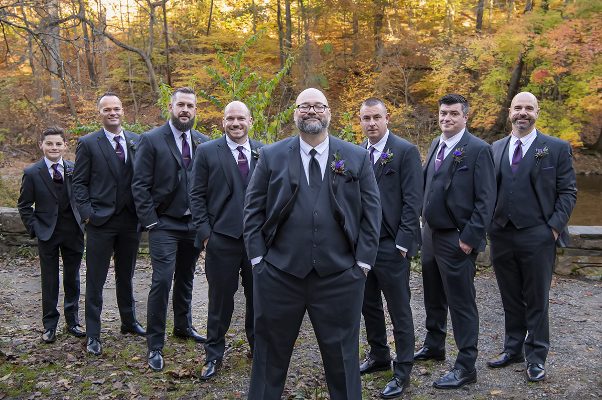 wedding party portrait at Valley Green Inn wedding