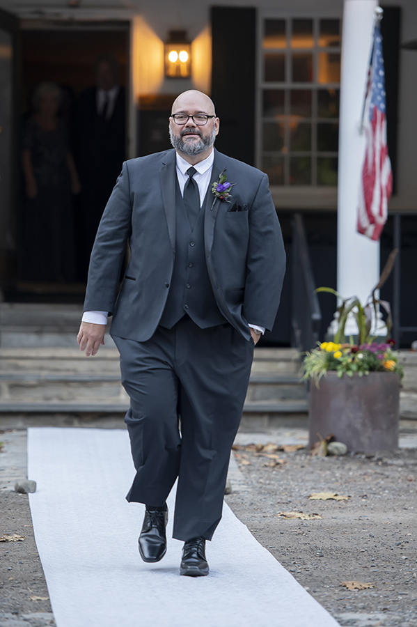 fall wedding ceremony at Valley Green Inn wedding