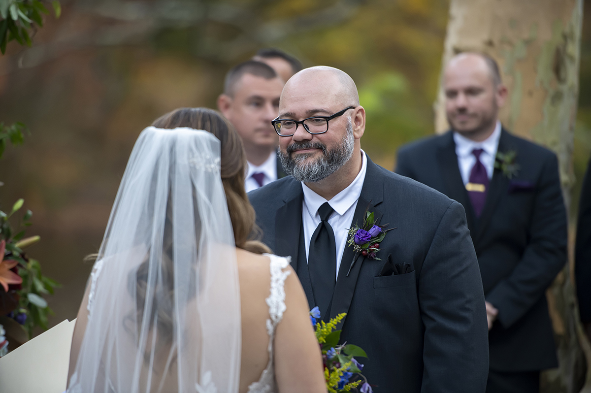 fall wedding ceremony at Valley Green Inn wedding
