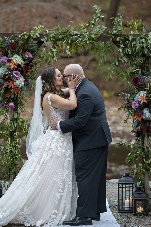 fall wedding ceremony at Valley Green Inn wedding