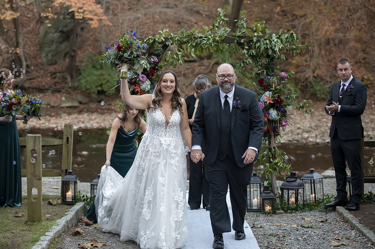 fall wedding ceremony at Valley Green Inn wedding