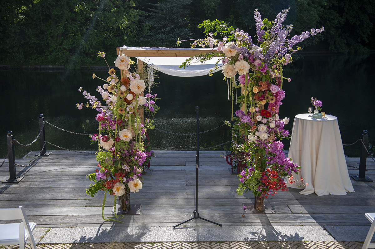 jewish wedding ceremony at Prospect Park Boathouse in Brooklyn