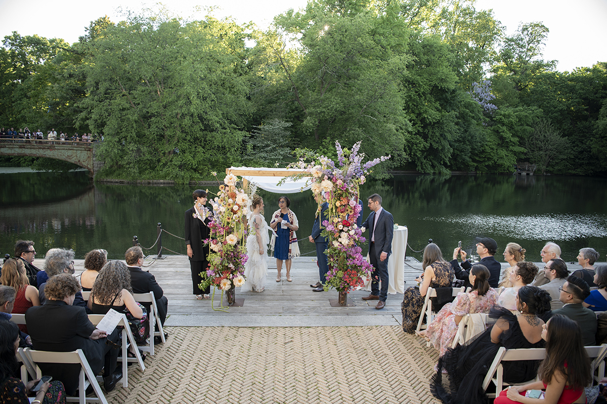 jewish wedding ceremony at Prospect Park Boathouse in Brooklyn