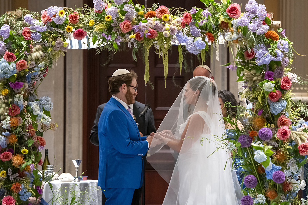 wedding ceremony at Temple Emanu-El of Closter