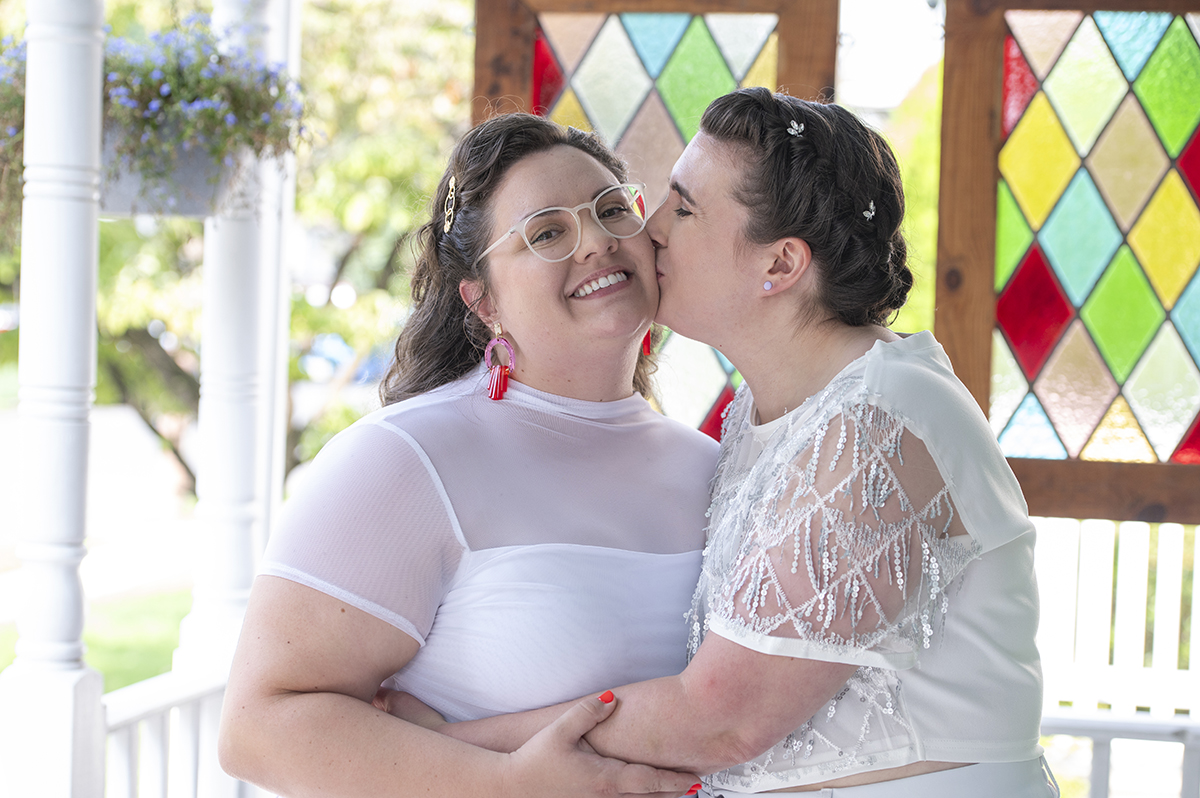 2 brides on their wedding day in New Jersey. LGBTQ wedding