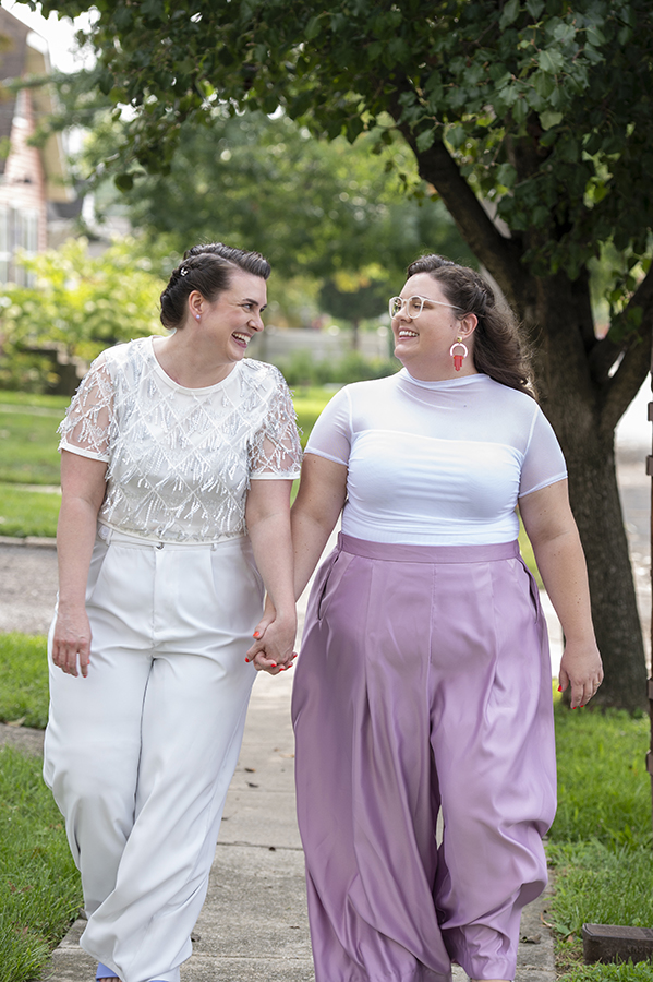 2 brides on their wedding day in New Jersey. LGBTQ wedding
