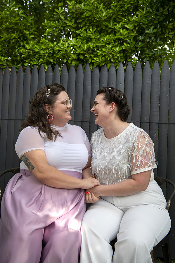 2 brides on their wedding day in New Jersey. LGBTQ wedding