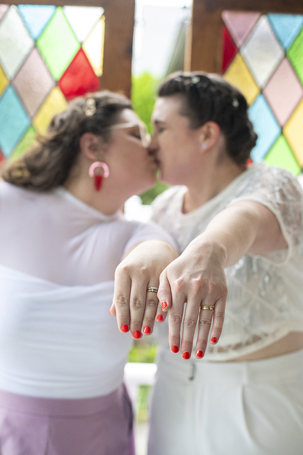 2 brides on their wedding day in New Jersey. LGBTQ wedding