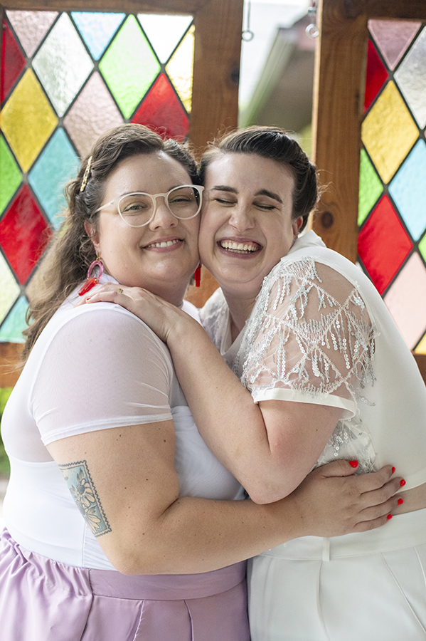 2 brides on their wedding day in New Jersey. LGBTQ wedding