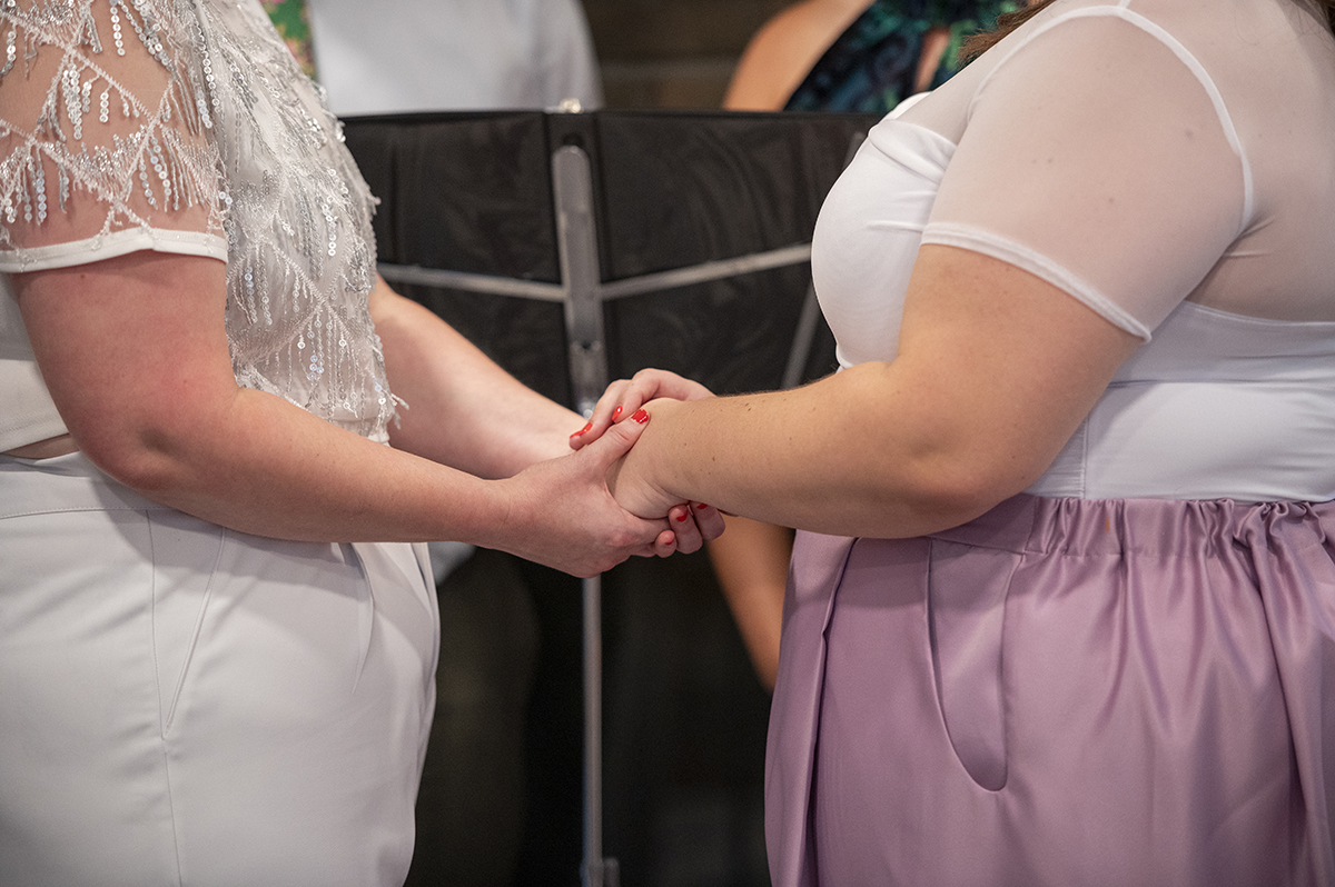 intimate New Jersey wedding ceremony at brides' home
