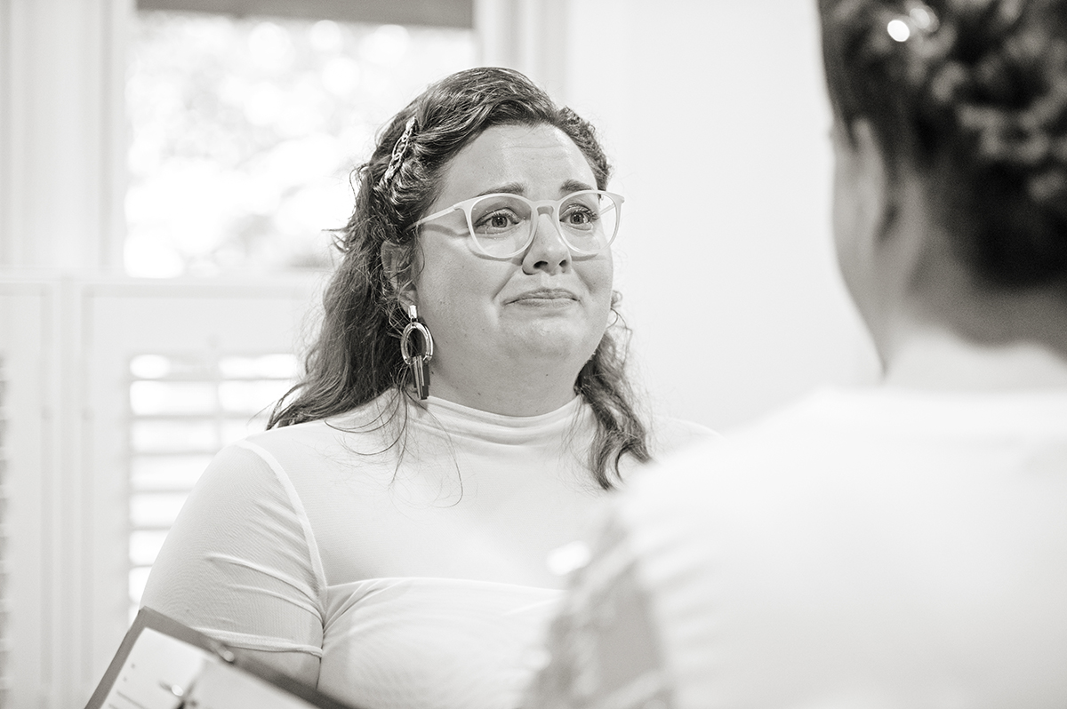 intimate New Jersey wedding ceremony at brides' home