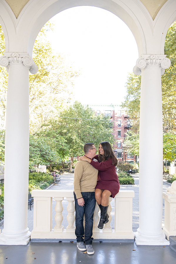 Hoboken engaged couple during their engagement session
