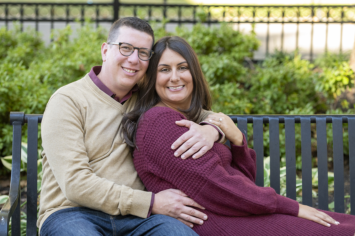 Hoboken engaged couple during their engagement session