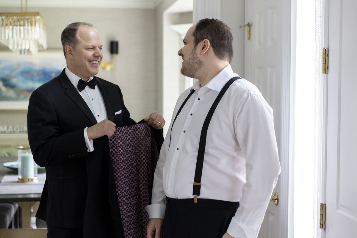 groom getting ready for Stone House at Stirling Ridge wedding