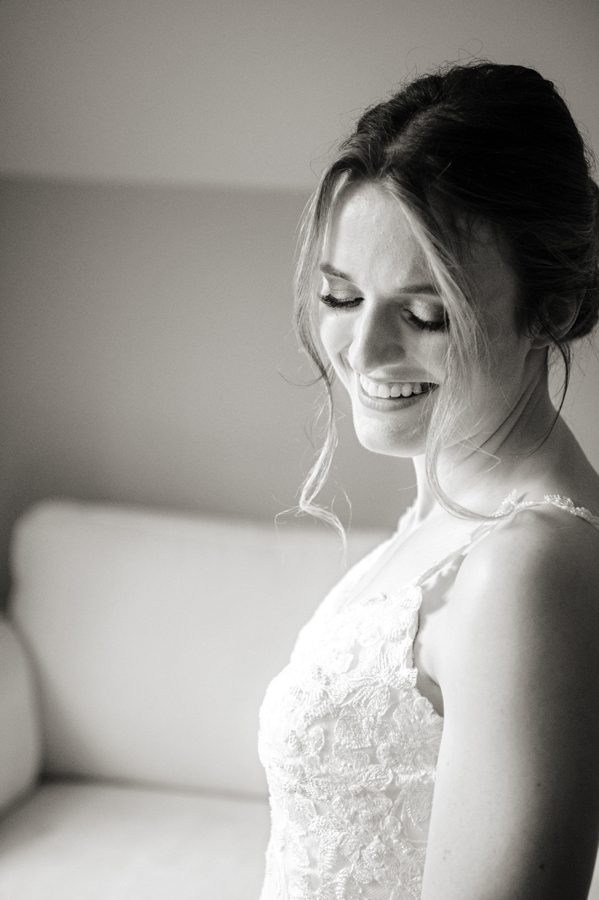bride getting ready for Stone House at Stirling Ridge wedding