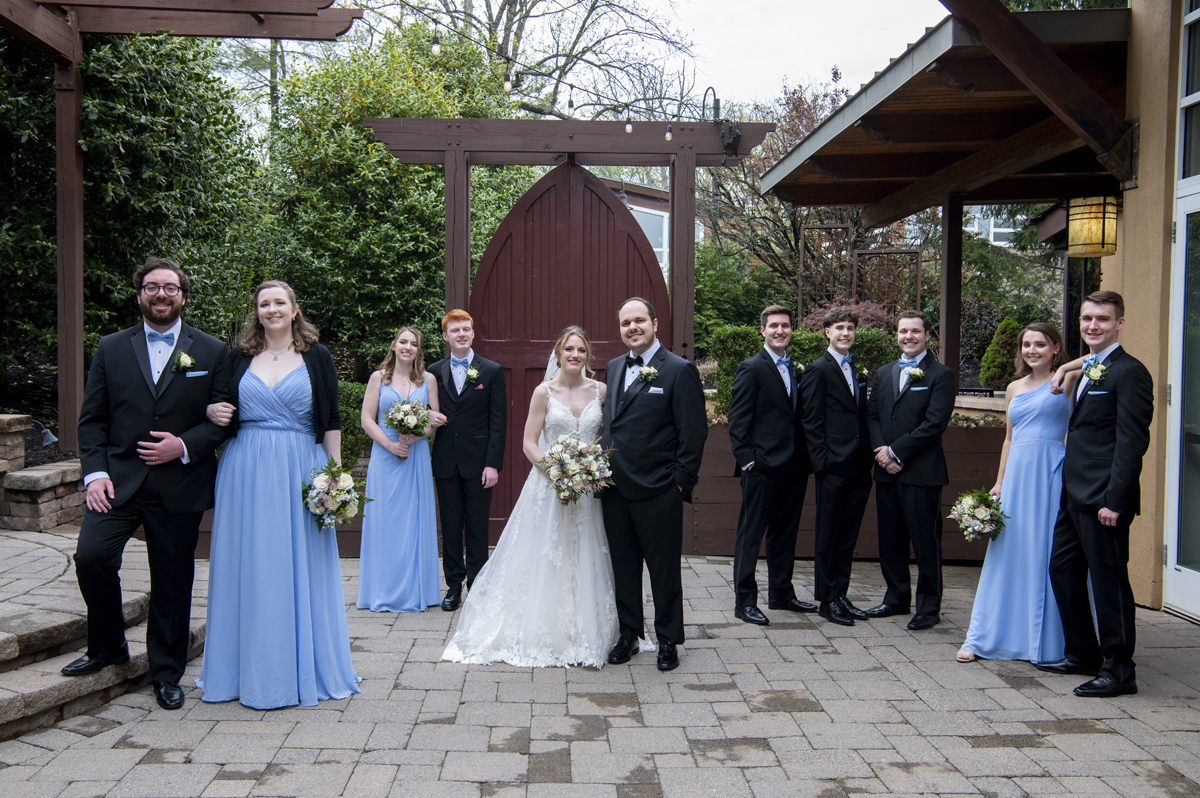 wedding party portraits at Stone House at Stirling Ridge wedding