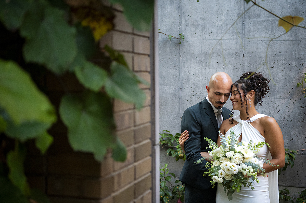 bride and groom at Carroll Hall wedding in Brooklyn