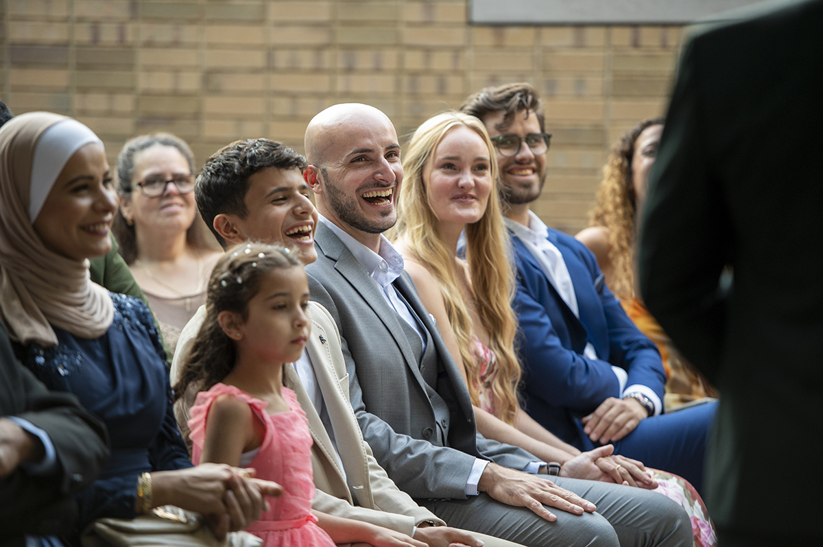 wedding ceremony at Carroll Hall in Brooklyn