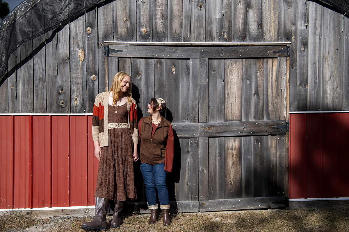 fall same sex engagement session