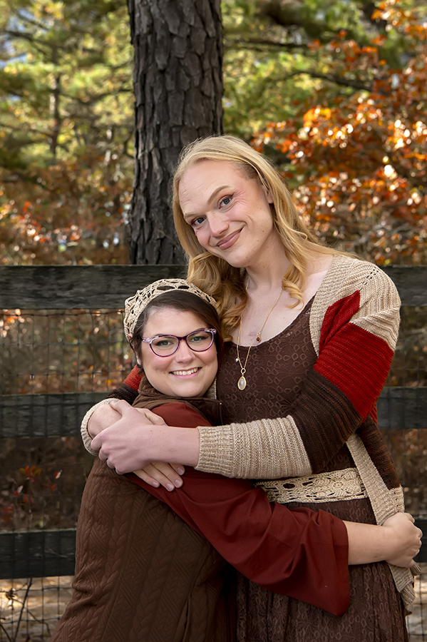 fall same sex engagement session