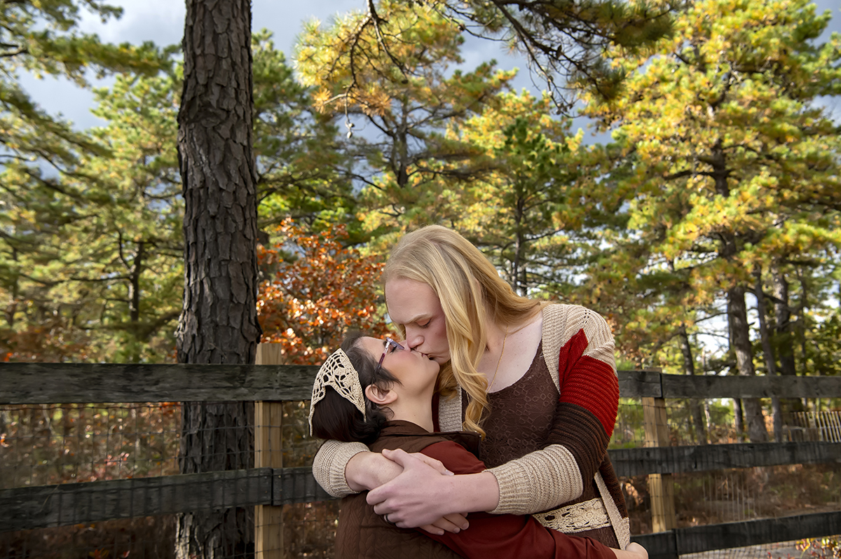 fall same sex engagement session