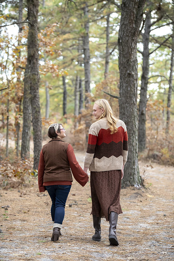 fall same sex engagement session