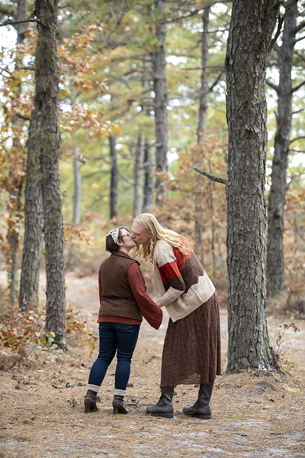 fall same sex engagement session