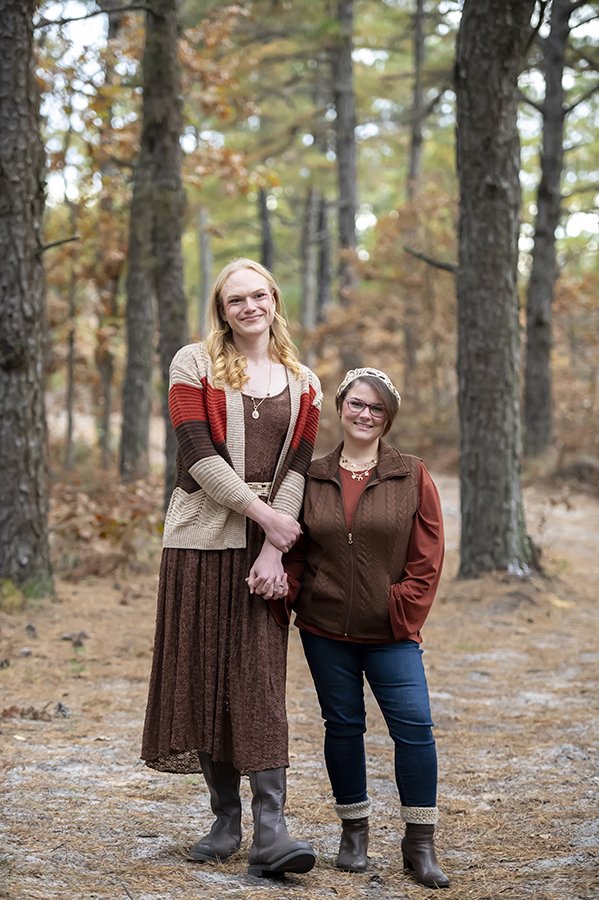 fall same sex engagement session