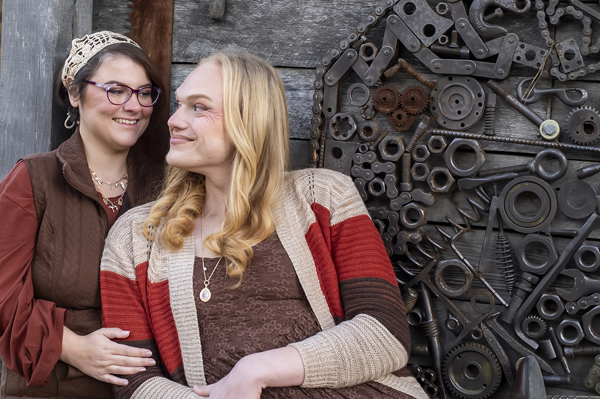 fall same sex engagement session