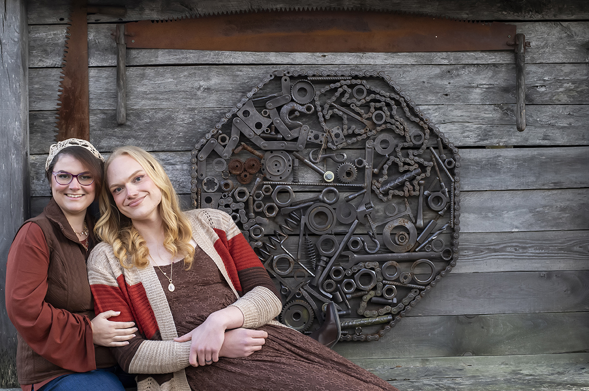 fall same sex engagement session