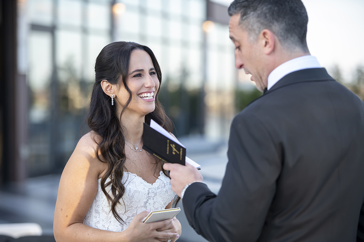 bride and groom private vows at Hudson House wedding in Jersey City