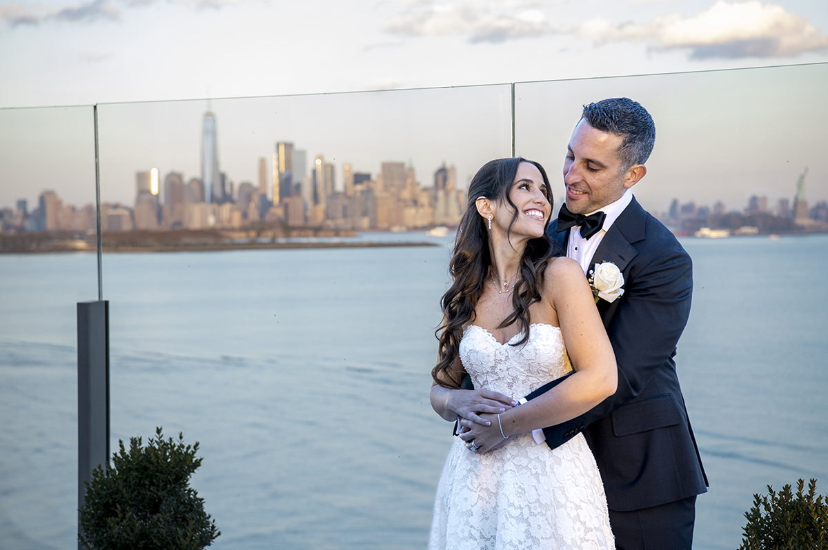 bride and groom portraits at Hudson House wedding in Jersey City