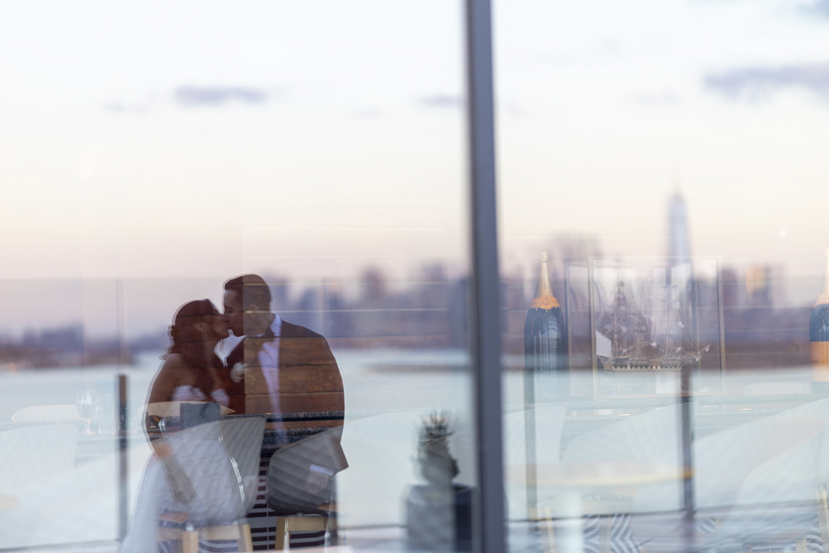 bride and groom portraits at Hudson House wedding in Jersey City