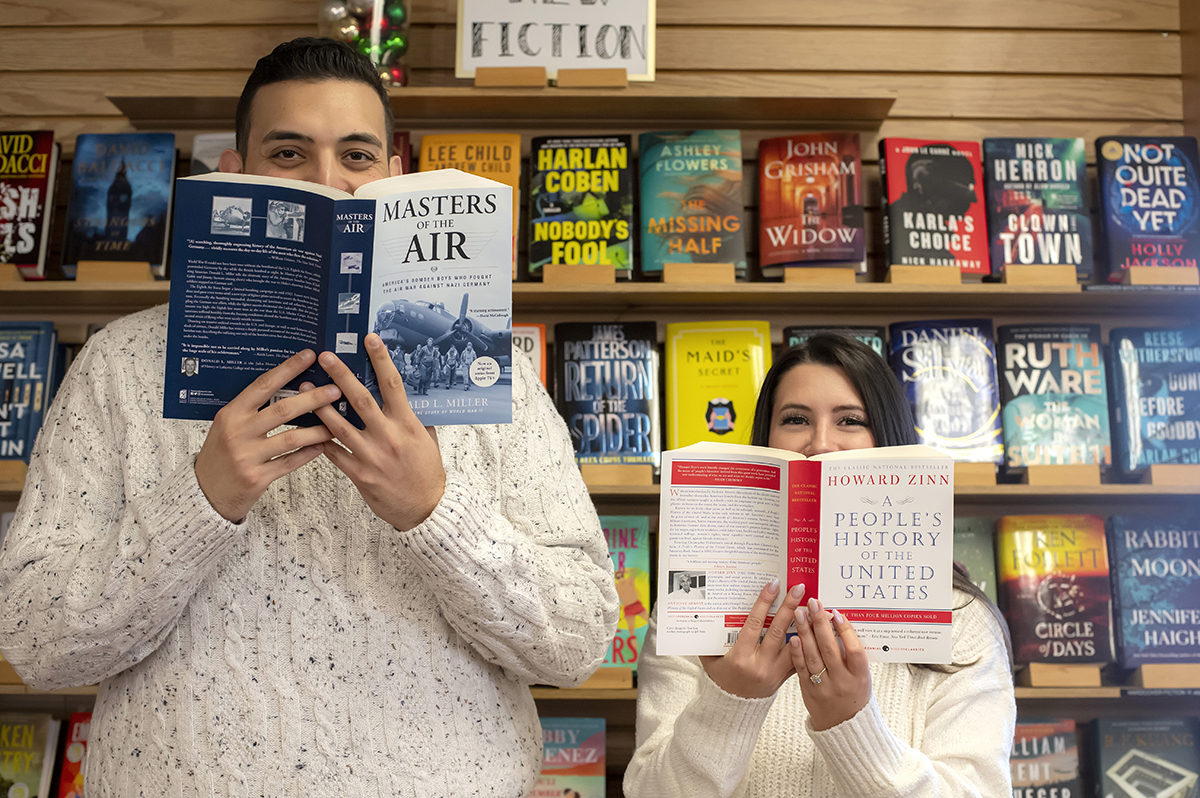 Westfield Bookstore Engagement Photos | Westfield Wedding Photographer | Rina + Mike