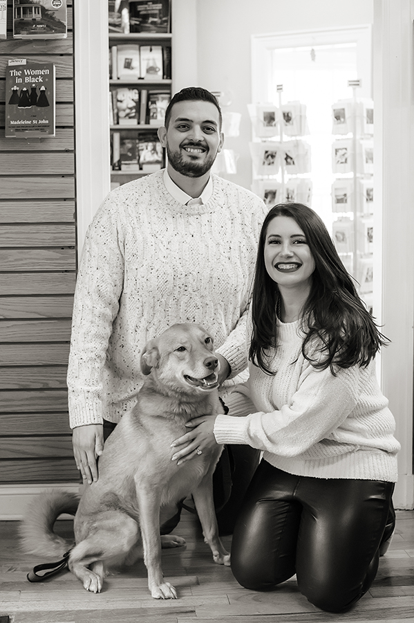Westfield Bookstore Engagement Photos | Westfield Wedding Photographer | Rina + Mike