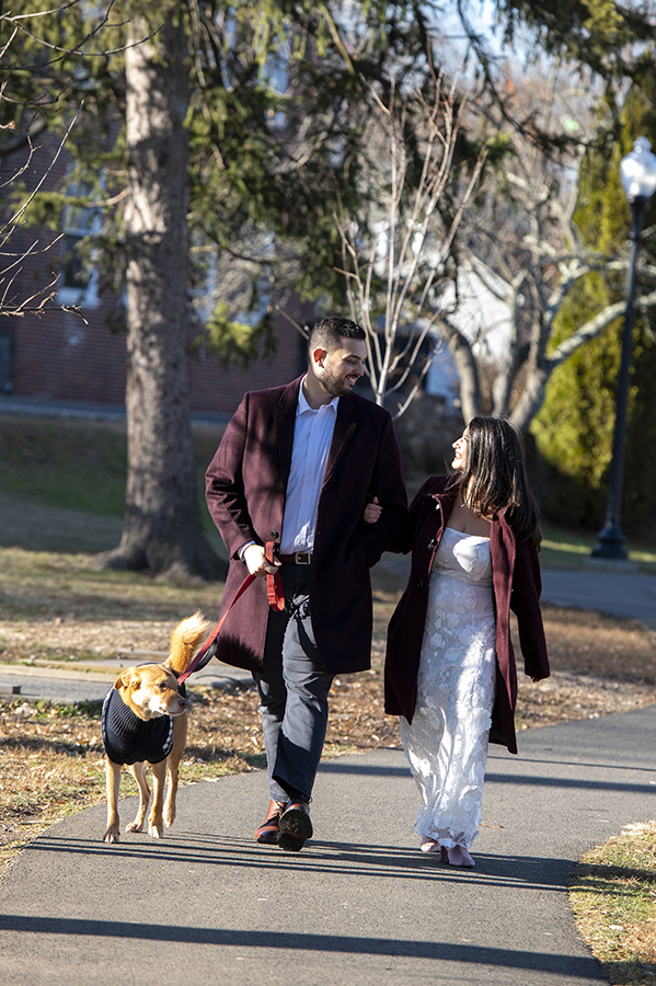 Westfield Bookstore Engagement Photos | Westfield Wedding Photographer | Rina + Mike