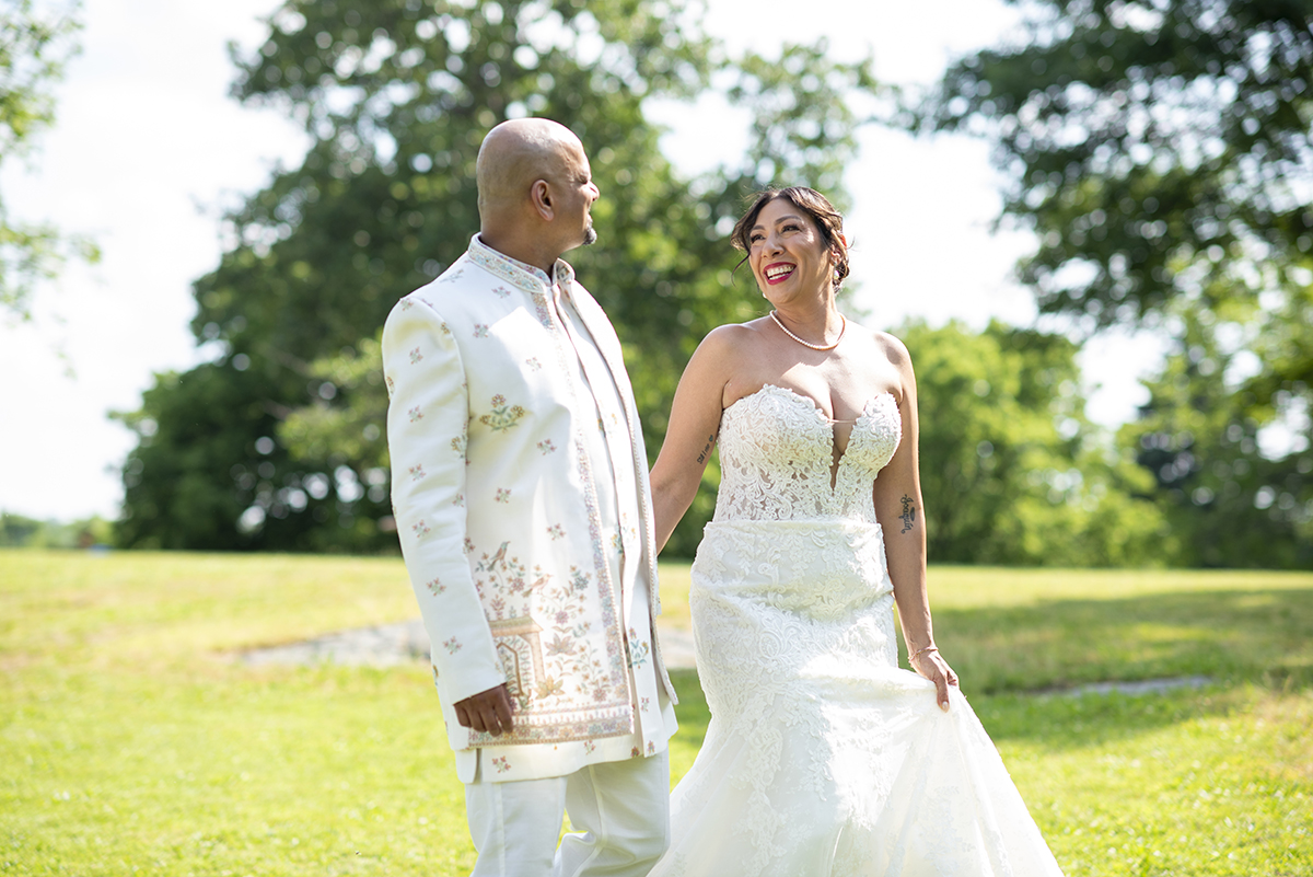 bride and groom at Glen Island Harbour Club wedding