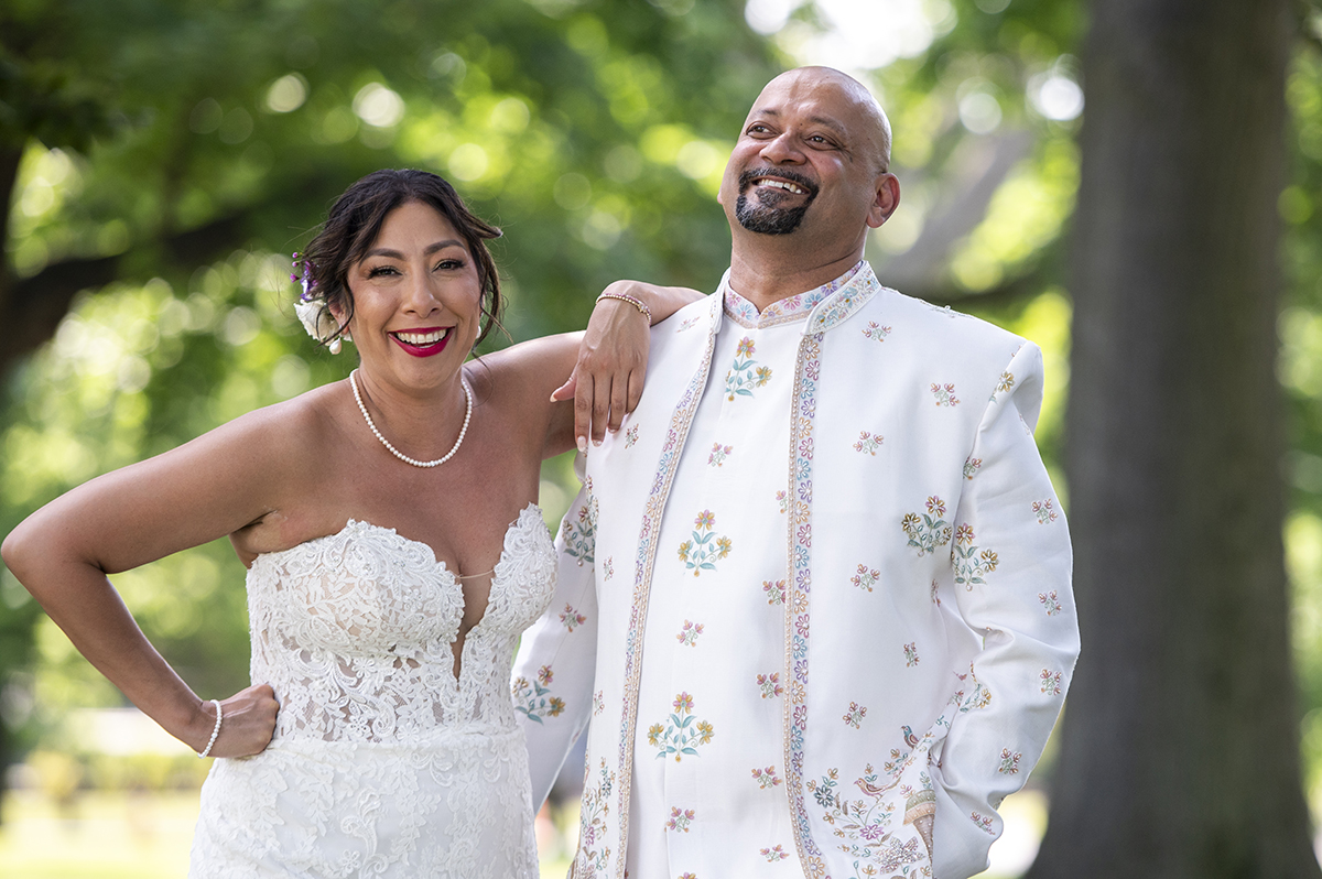 bride and groom at Glen Island Harbour Club wedding