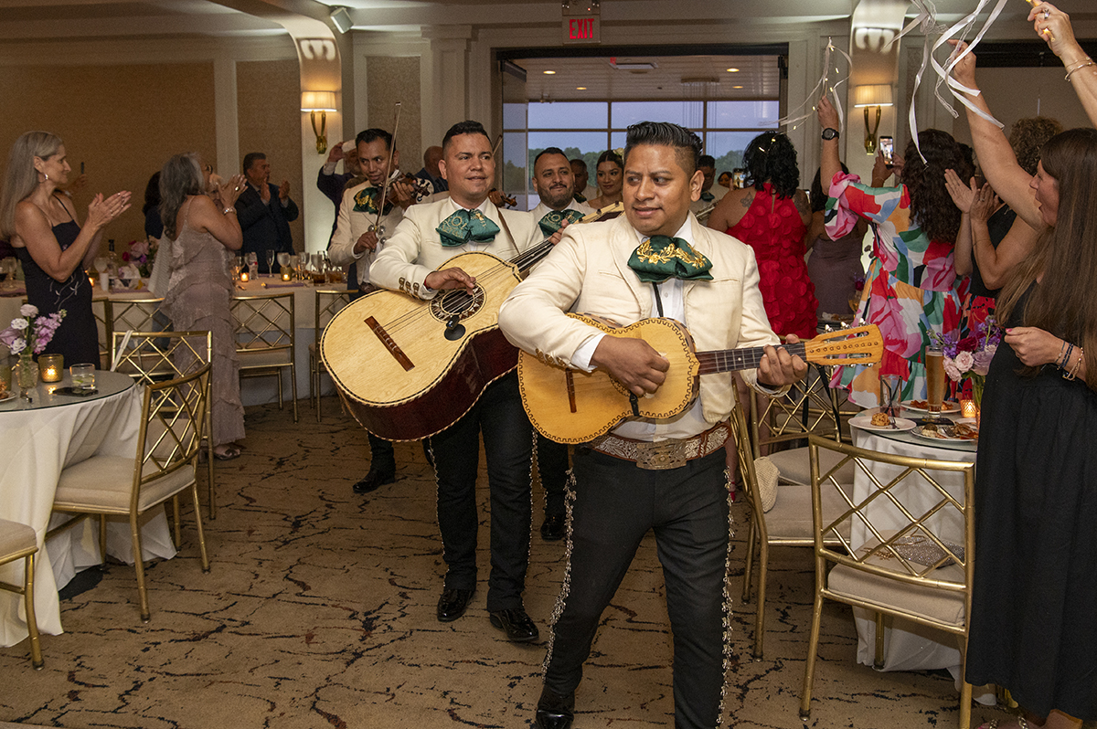 mariachi band at wedding reception at Glen Island Harbour Club