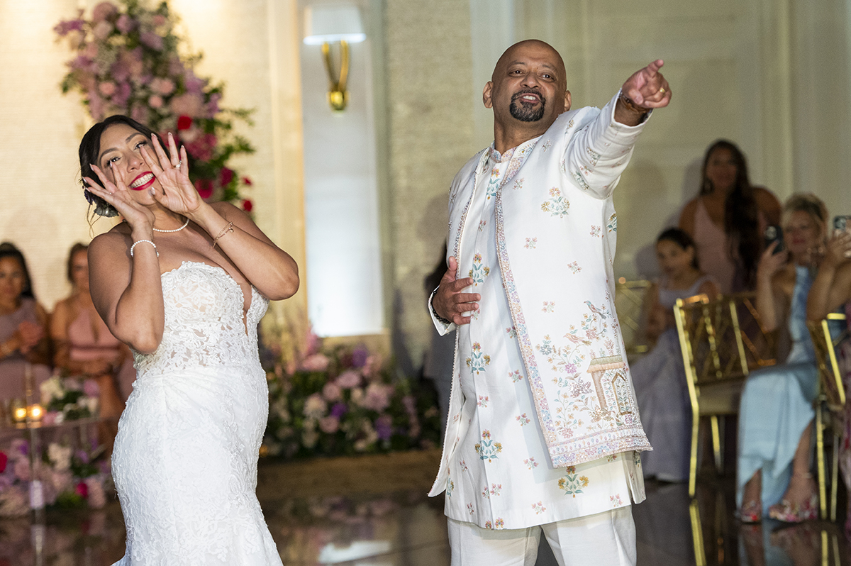 bride and groom dancing during wedding reception at Glen Island Harbour Club
